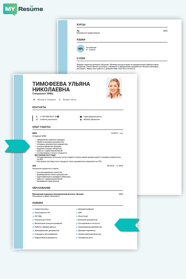 комбинированный формат резюме