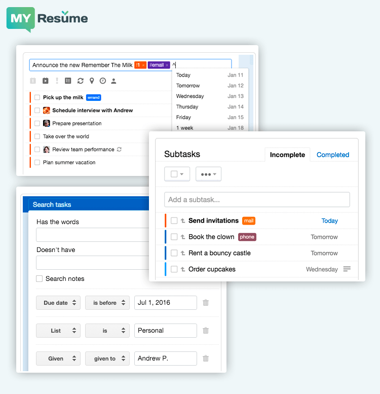 Планировщик дел Remember the Milk