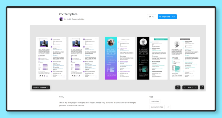 макет резюме figma