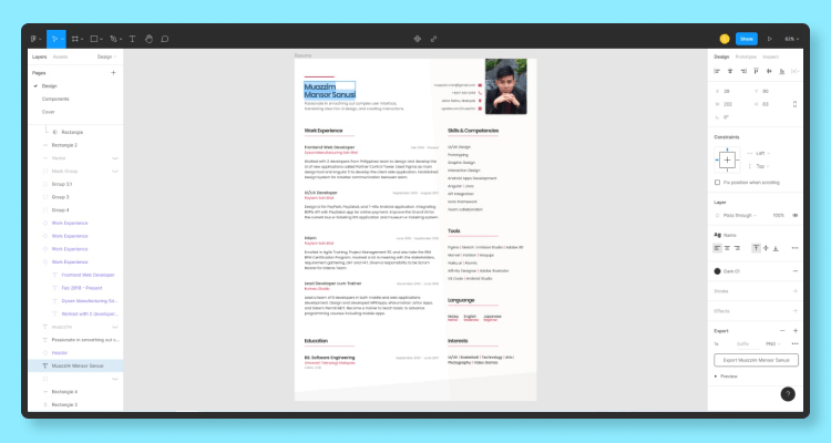 figma резюме шаблон