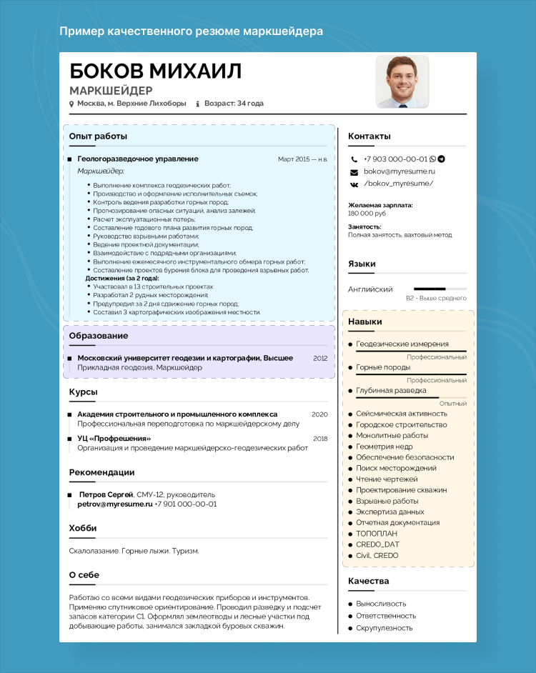 самые важные продающие блоки резюме