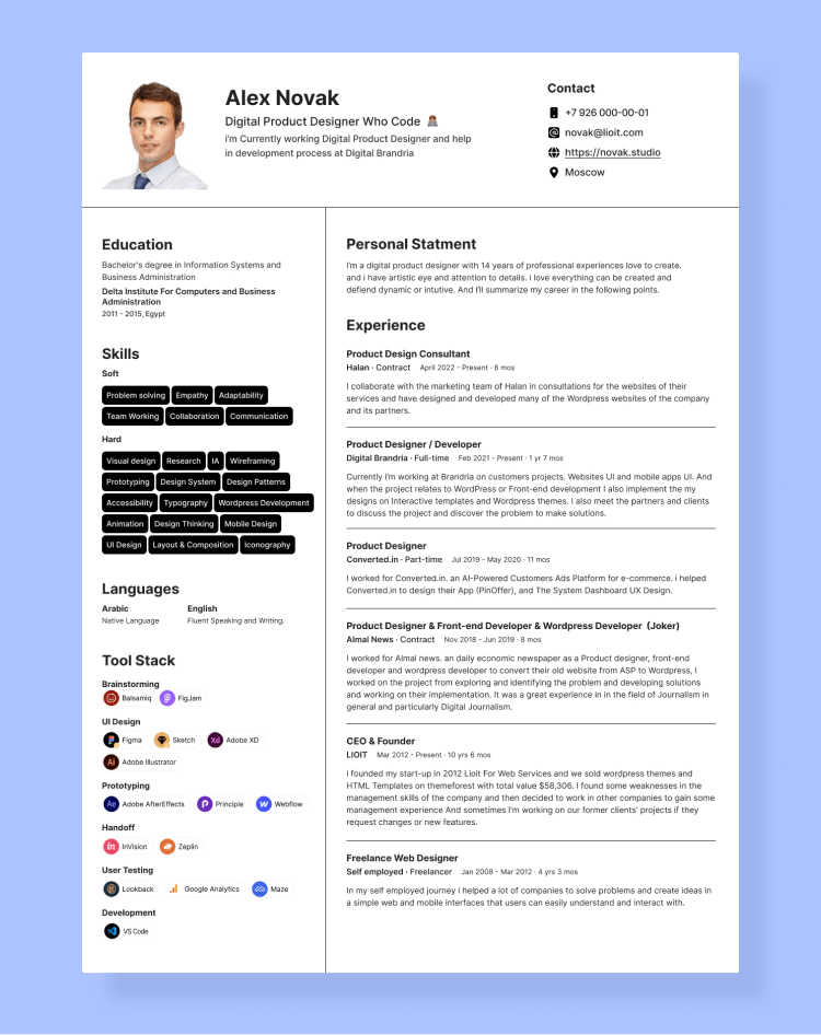 графическое резюме онлайн