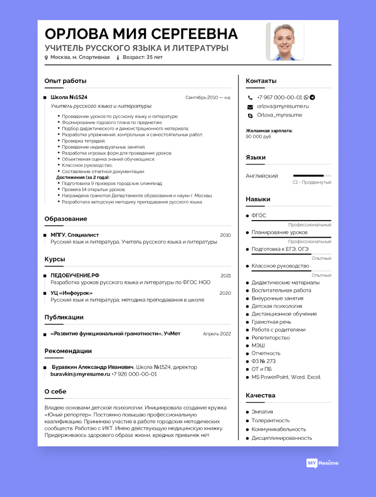 грамотная письменная речь в резюме