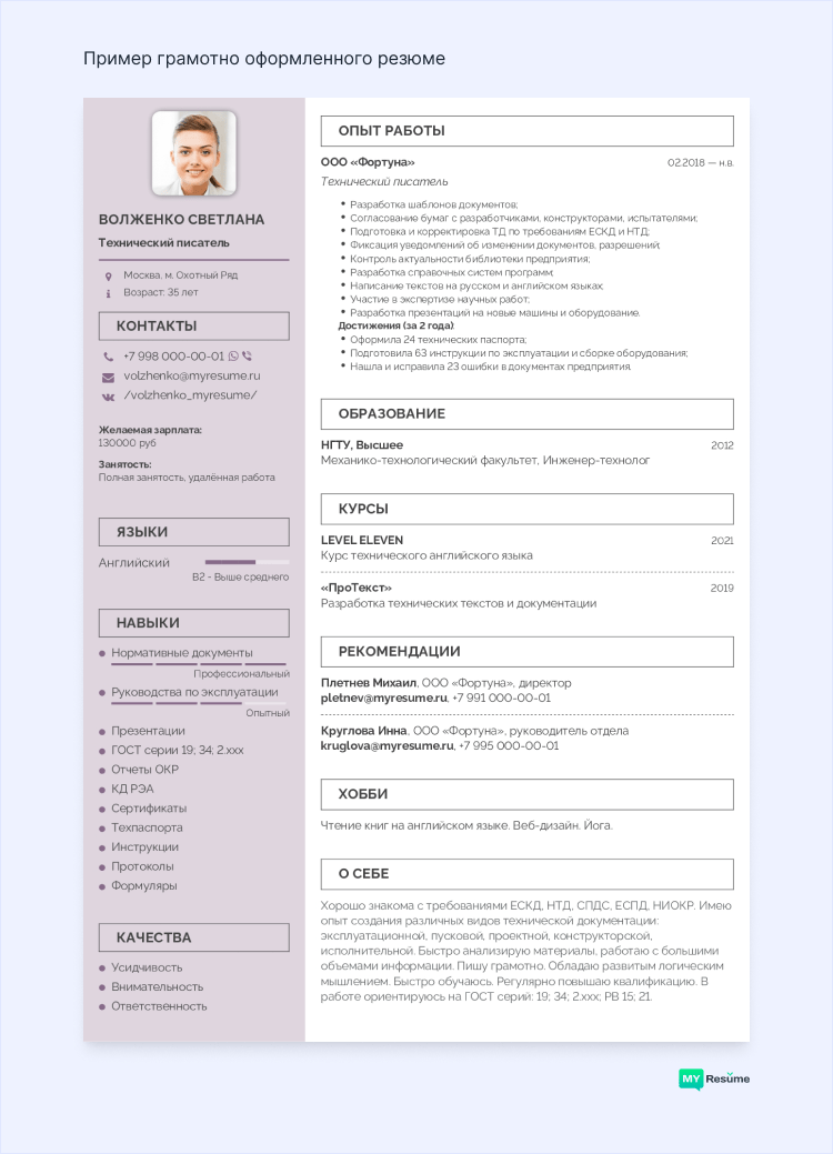 текст сопроводительного письма к резюме