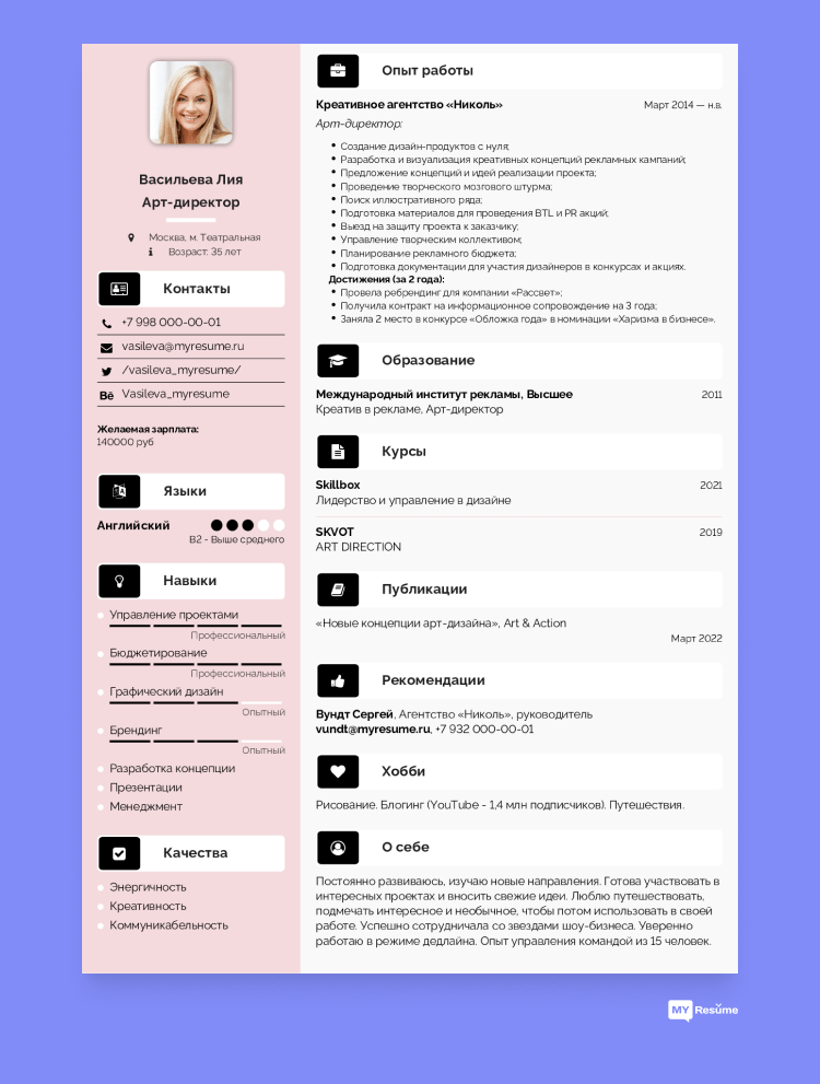 резюме в электронном виде