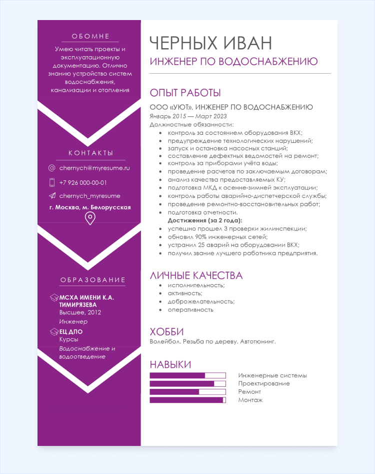 создать и распечатать резюме бесплатно