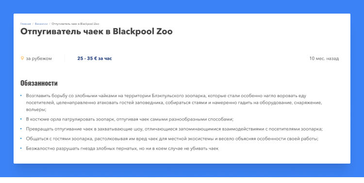 необычные вакансии в мире