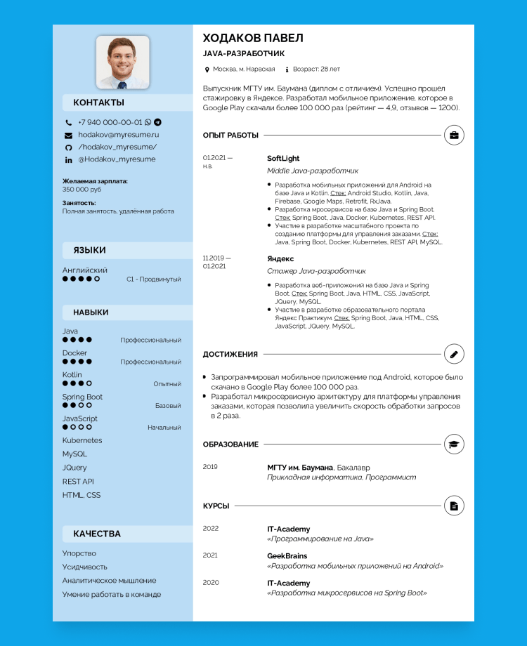 подать резюме на работу