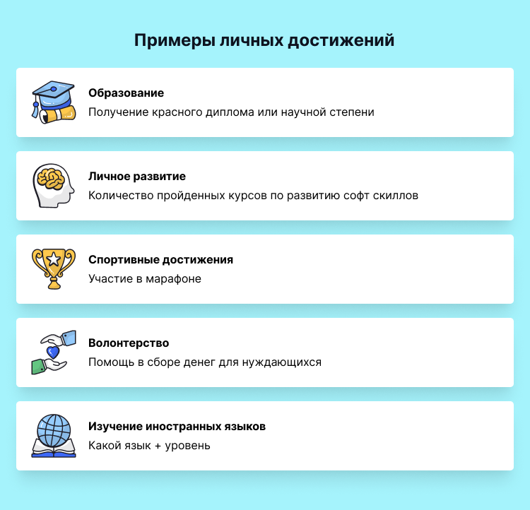 три достижения в жизни на собеседовании