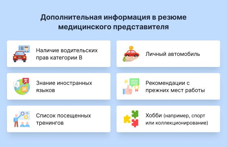 резюме мед представителя образец грамотное