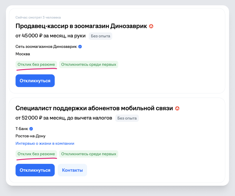 резюме без номера телефона