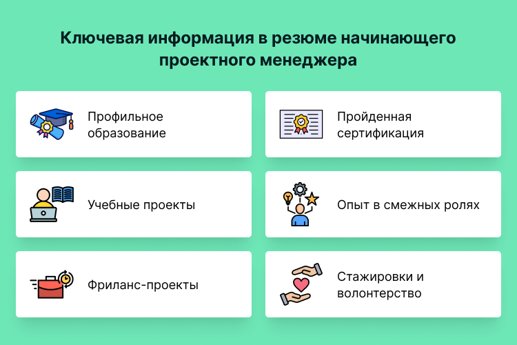 руководитель проектов пример резюме