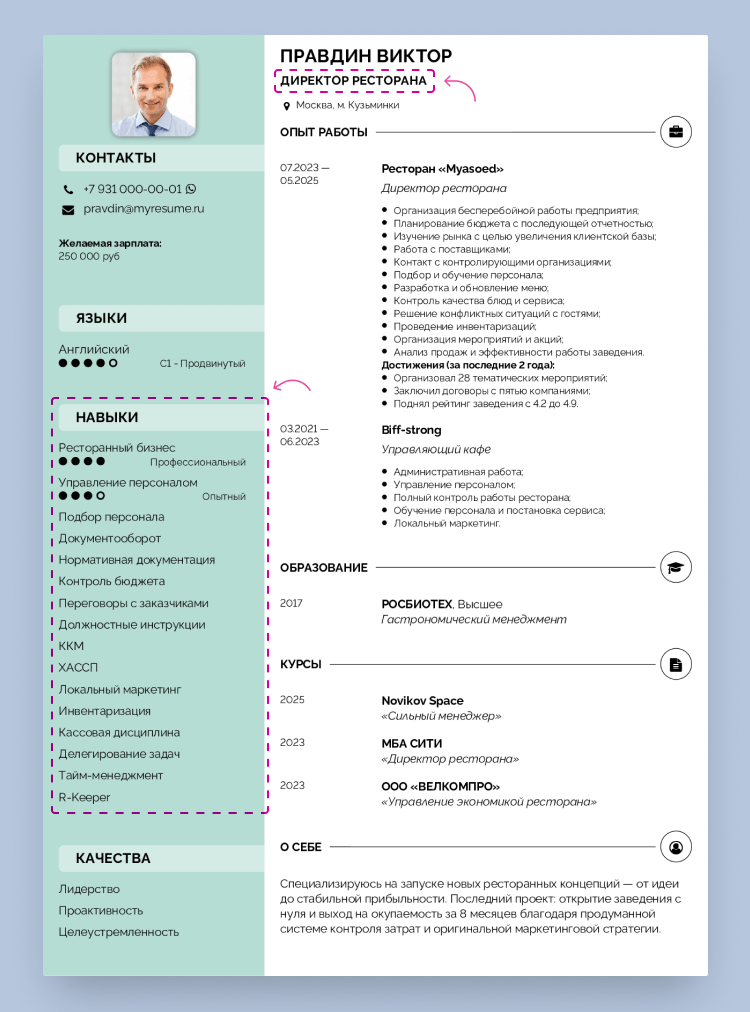 вопросы на резюме для устройства работу
