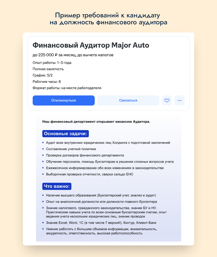 навыки финансового аудитора для резюме