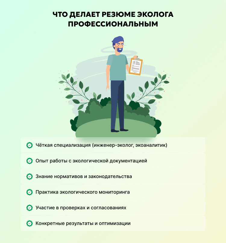 Что делает резюме эколога профессиональным